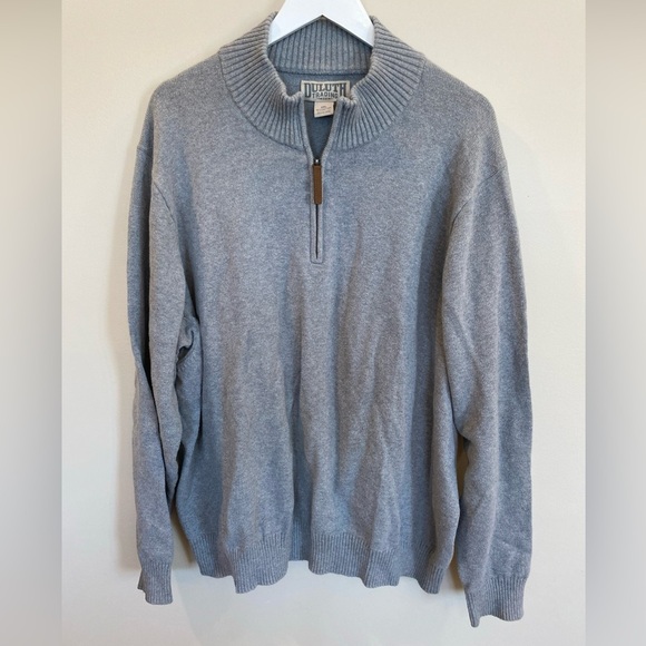 Duluth Trading Company 1/4 Zip Sweater Gray XXL - Picture 1 of 4